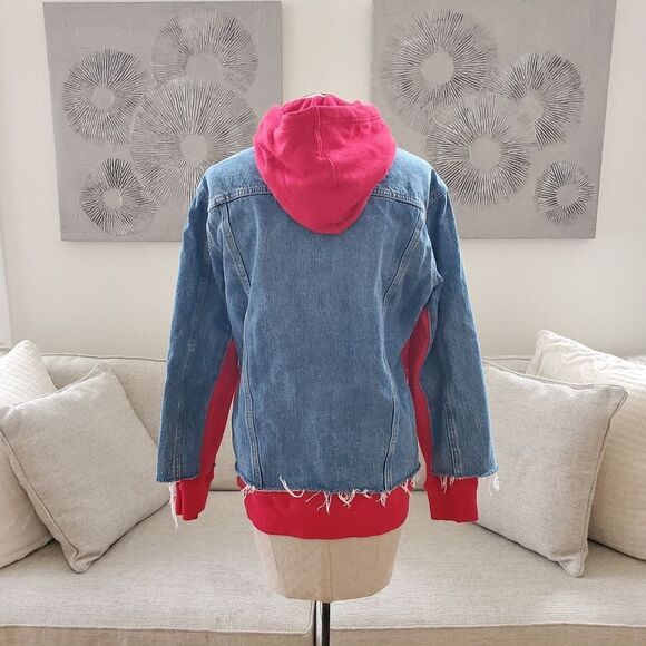 Levi's Ex-Boyfriend Hybrid Hooded Trucker Jacket sz Med - Picture 9 of 15